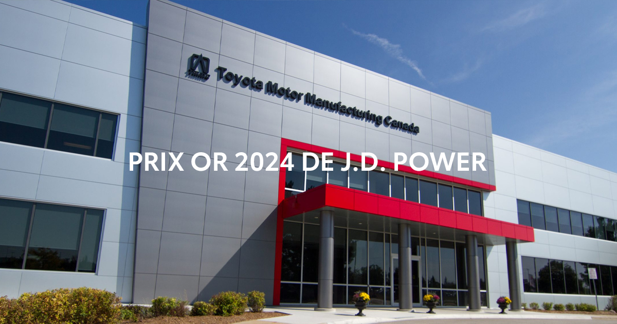 Toyota Motor Manufacturing Canada reçoit le prix Or 2024 de J.D. Power